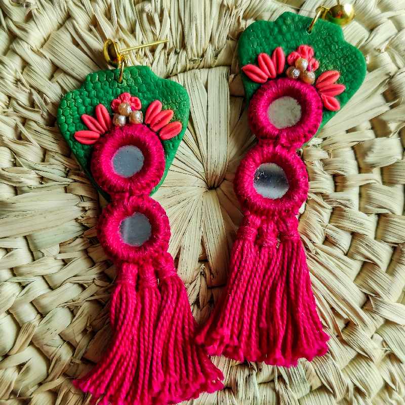 Silver Antique Green Color Stone Jhumka Earrings For Girls And Women -  Silver Palace