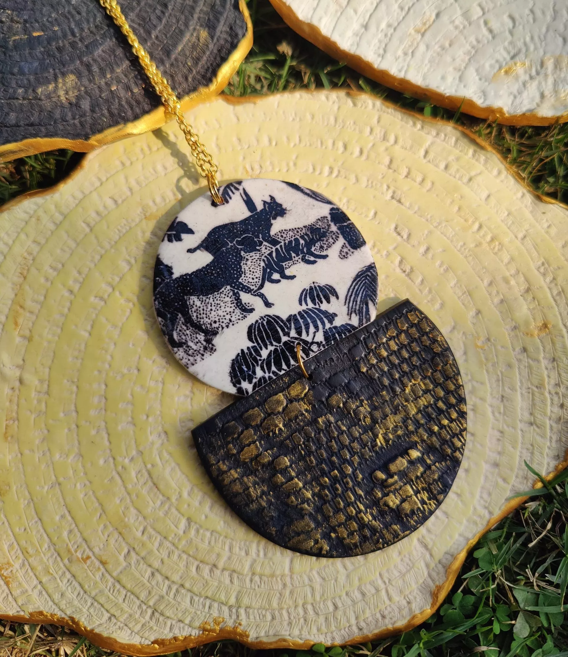 Black and White Cheetah Print Signature Necklace