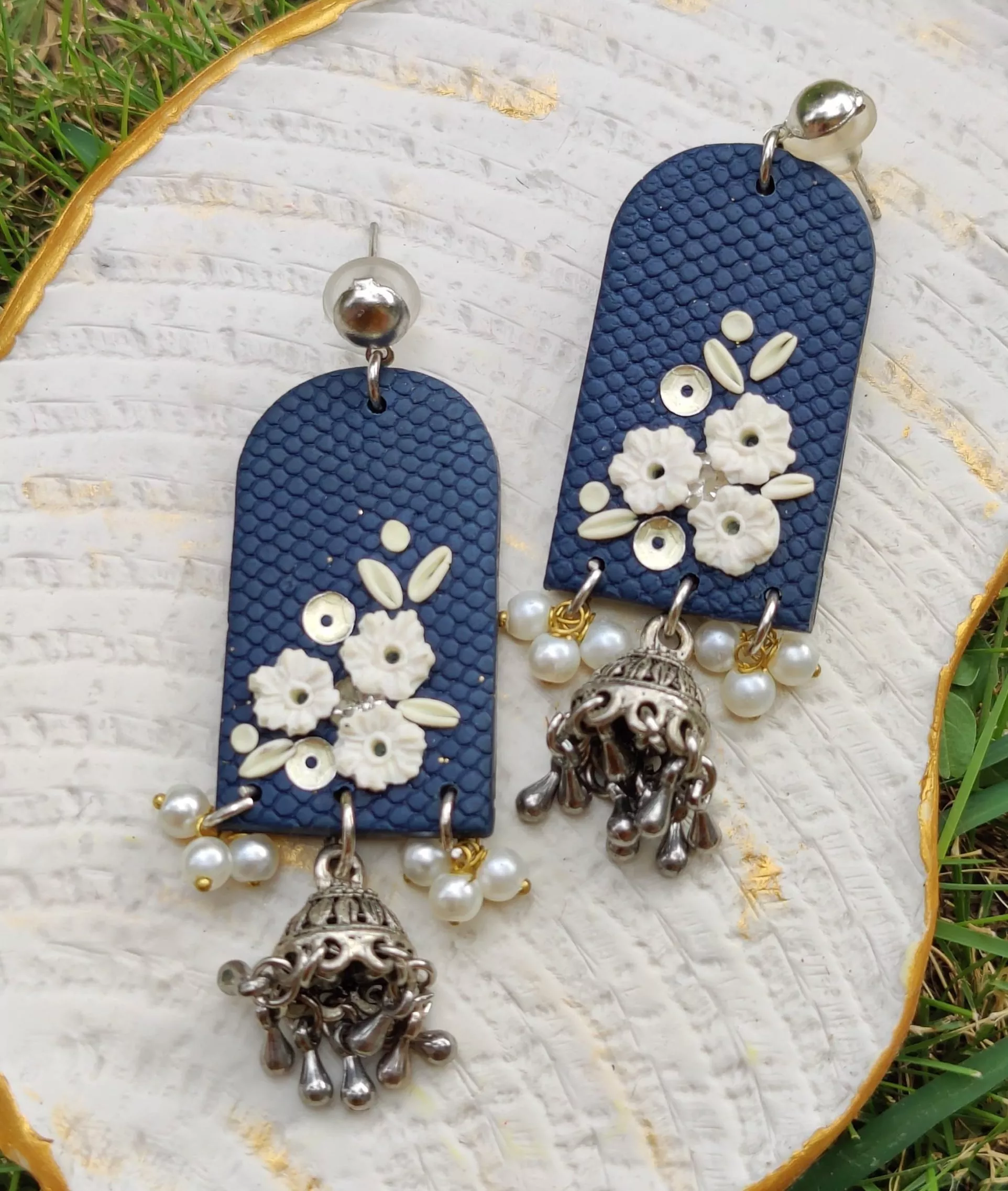 Ethnic Flower Jhumka Earrings (Multiple Colors)