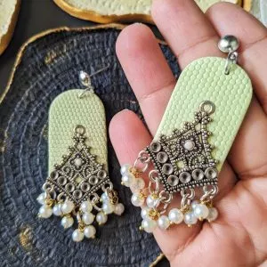 Pastel Fusion Indian Jhumka Earrings (Multi Colored)
