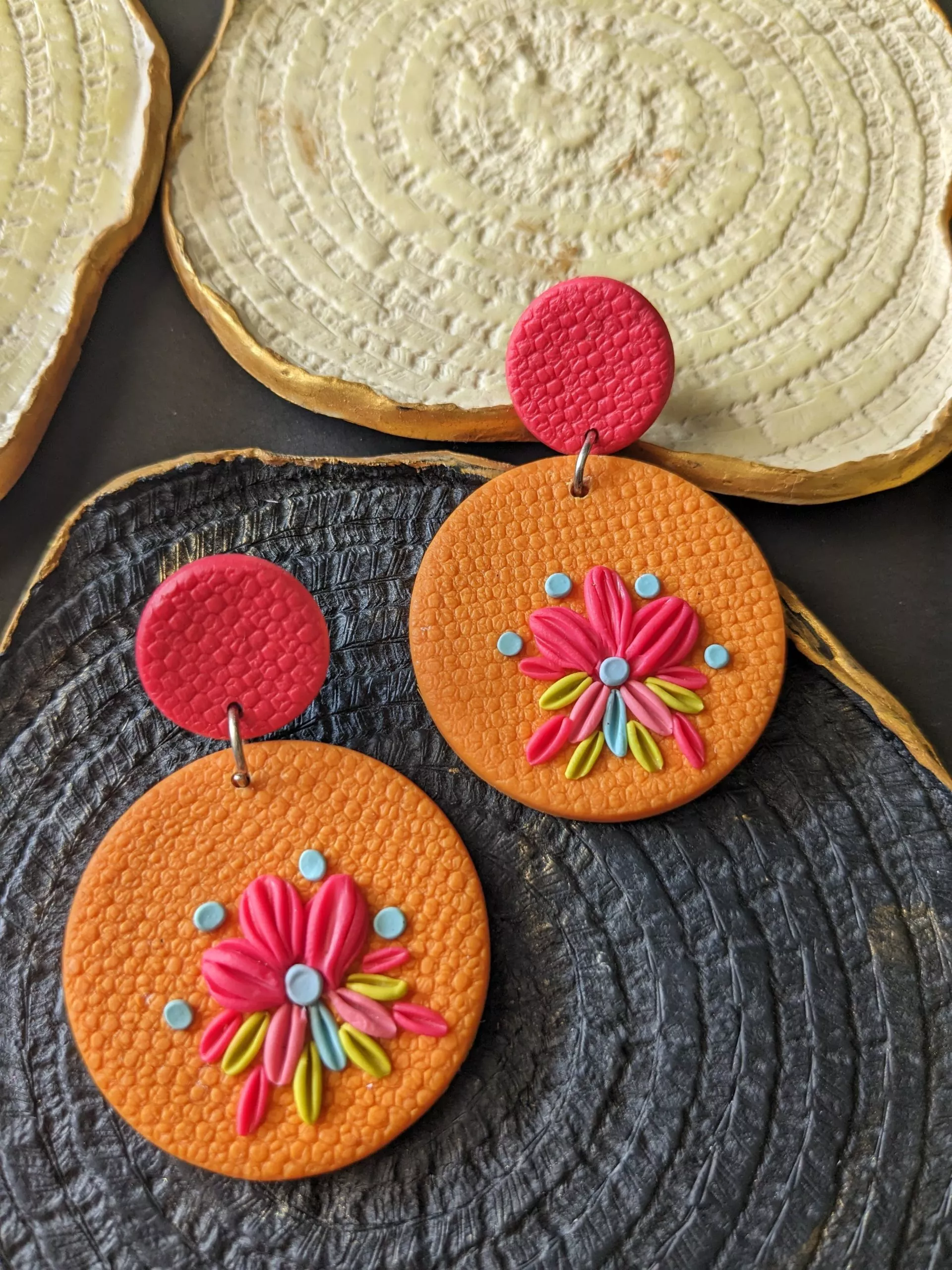 Perfect for mehndi occasion and eid, these unique Tassel Drop Earrings in Pink and Yellow are embellished with flower petals.