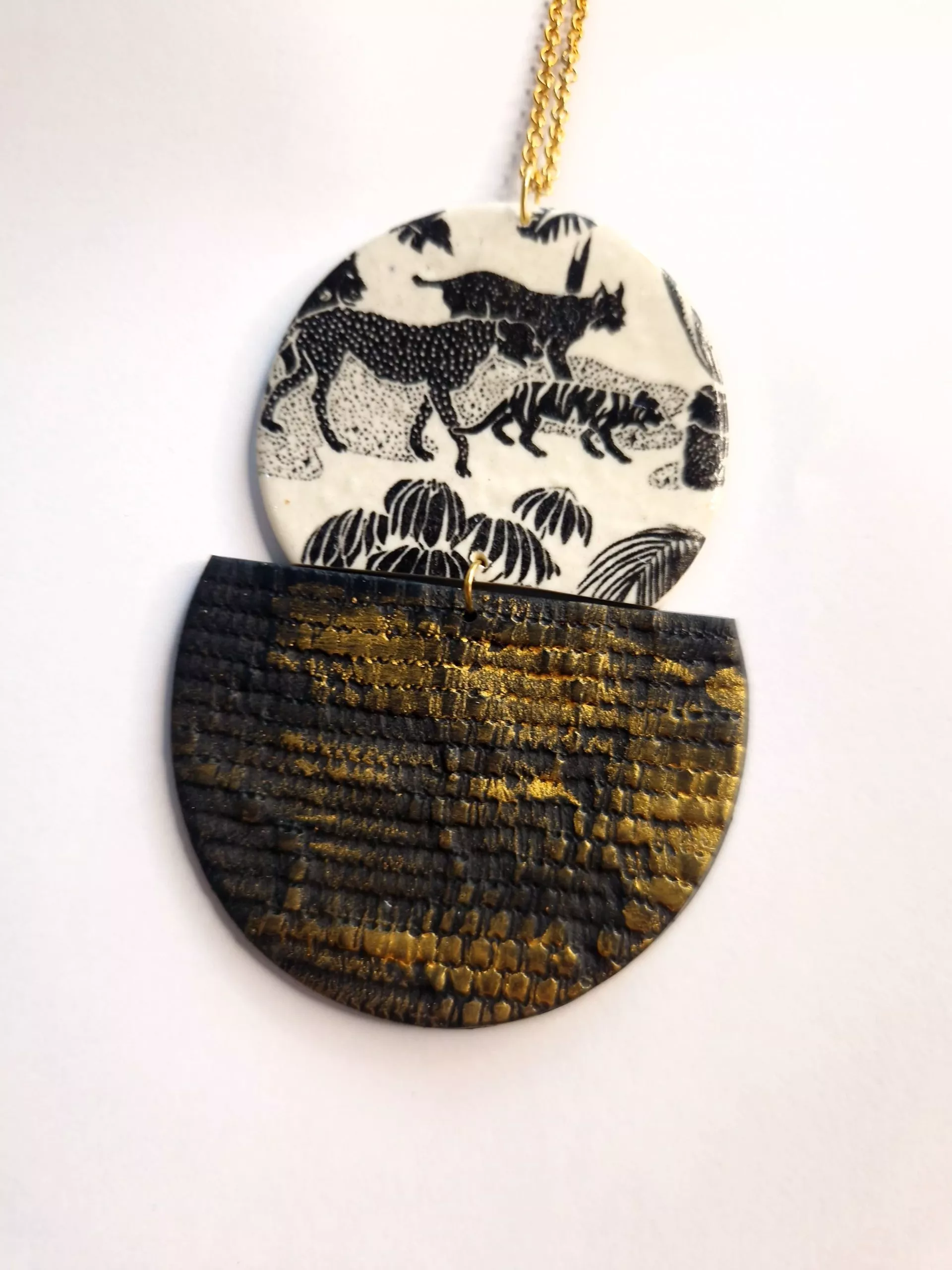 Black and White Cheetah Print Signature Necklace