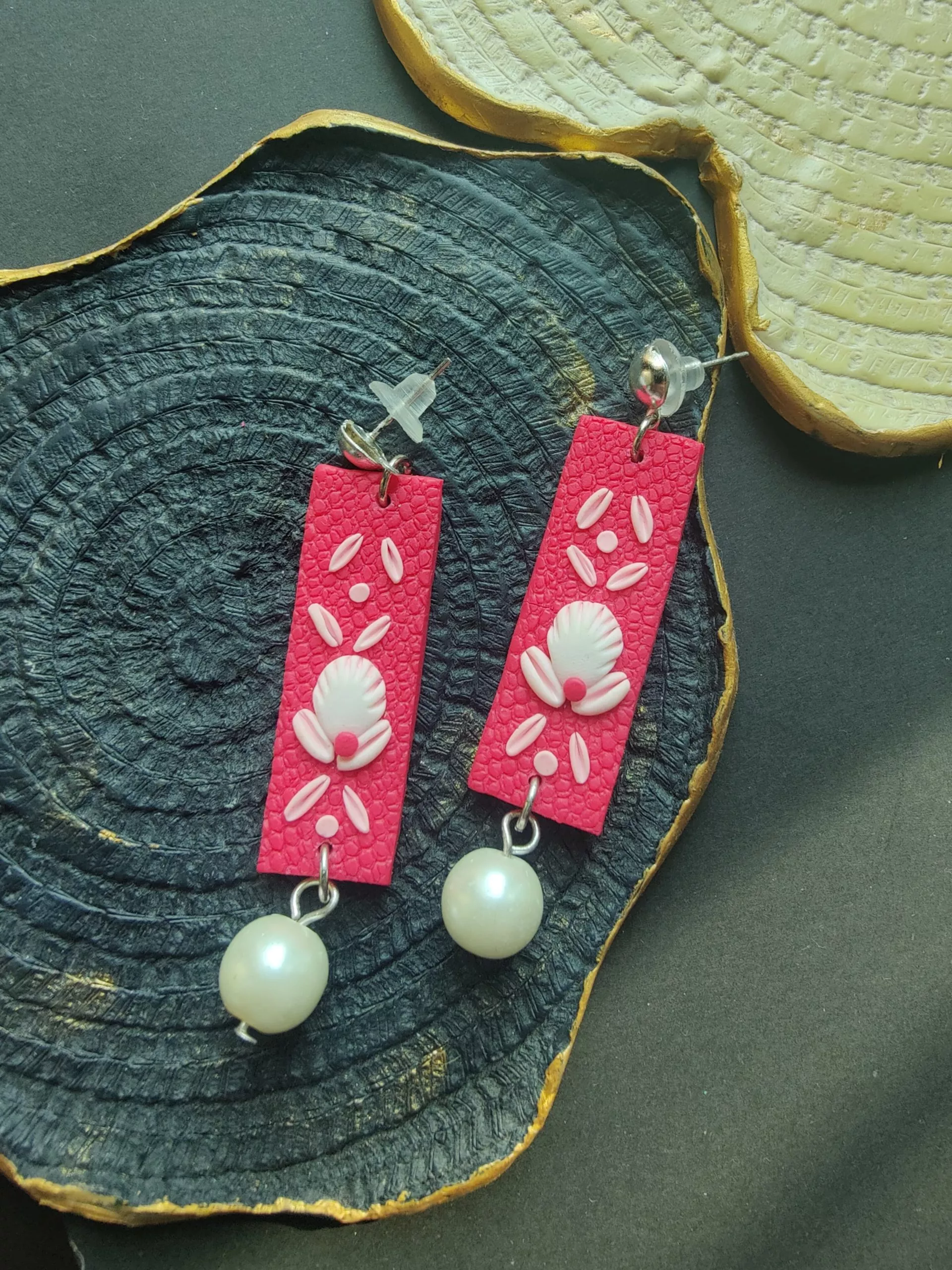 Long Fusion Embellished Pearl Earrings (Multiple Colors)