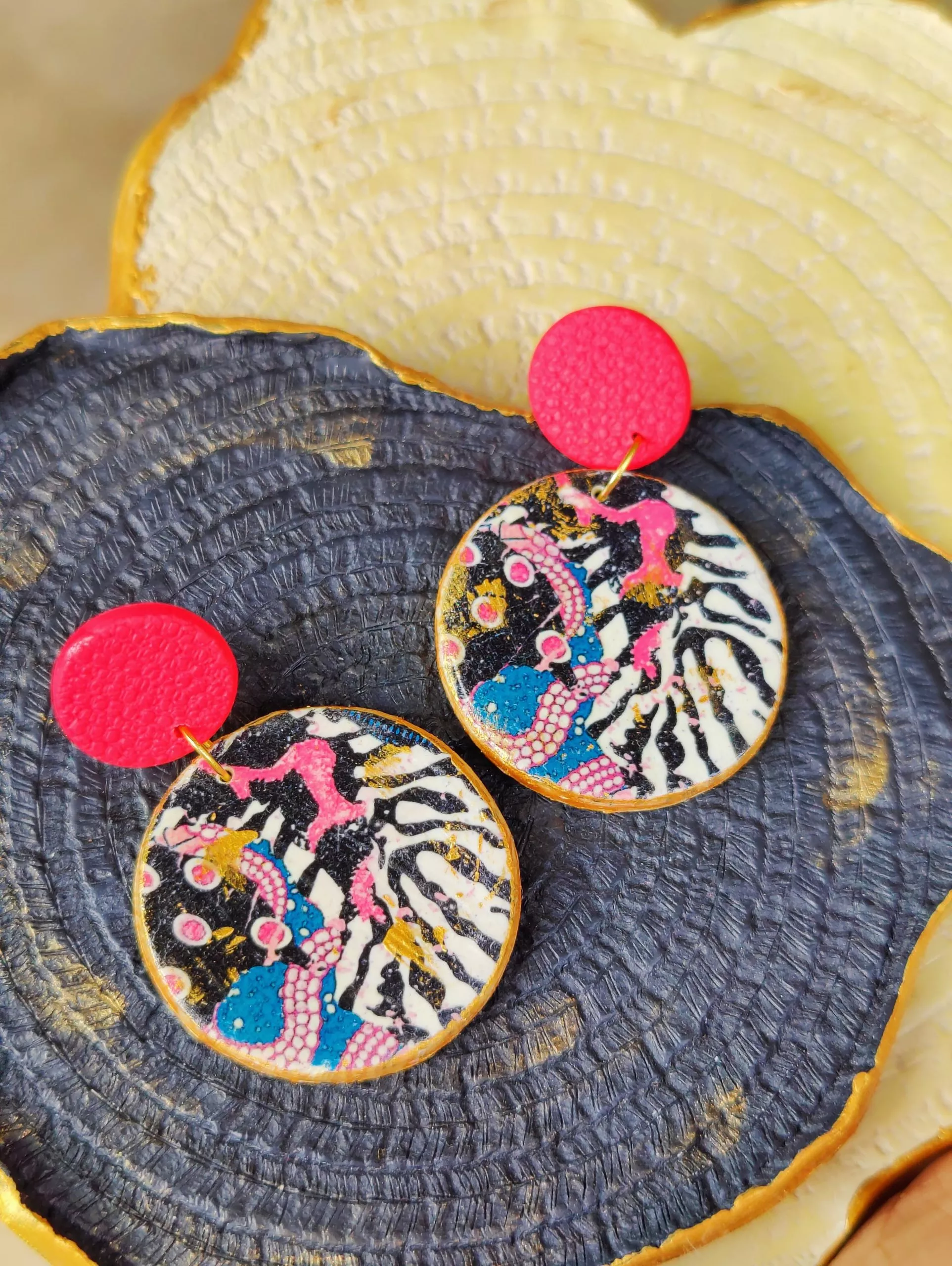 Multi-Colored Abstract Circle Earring