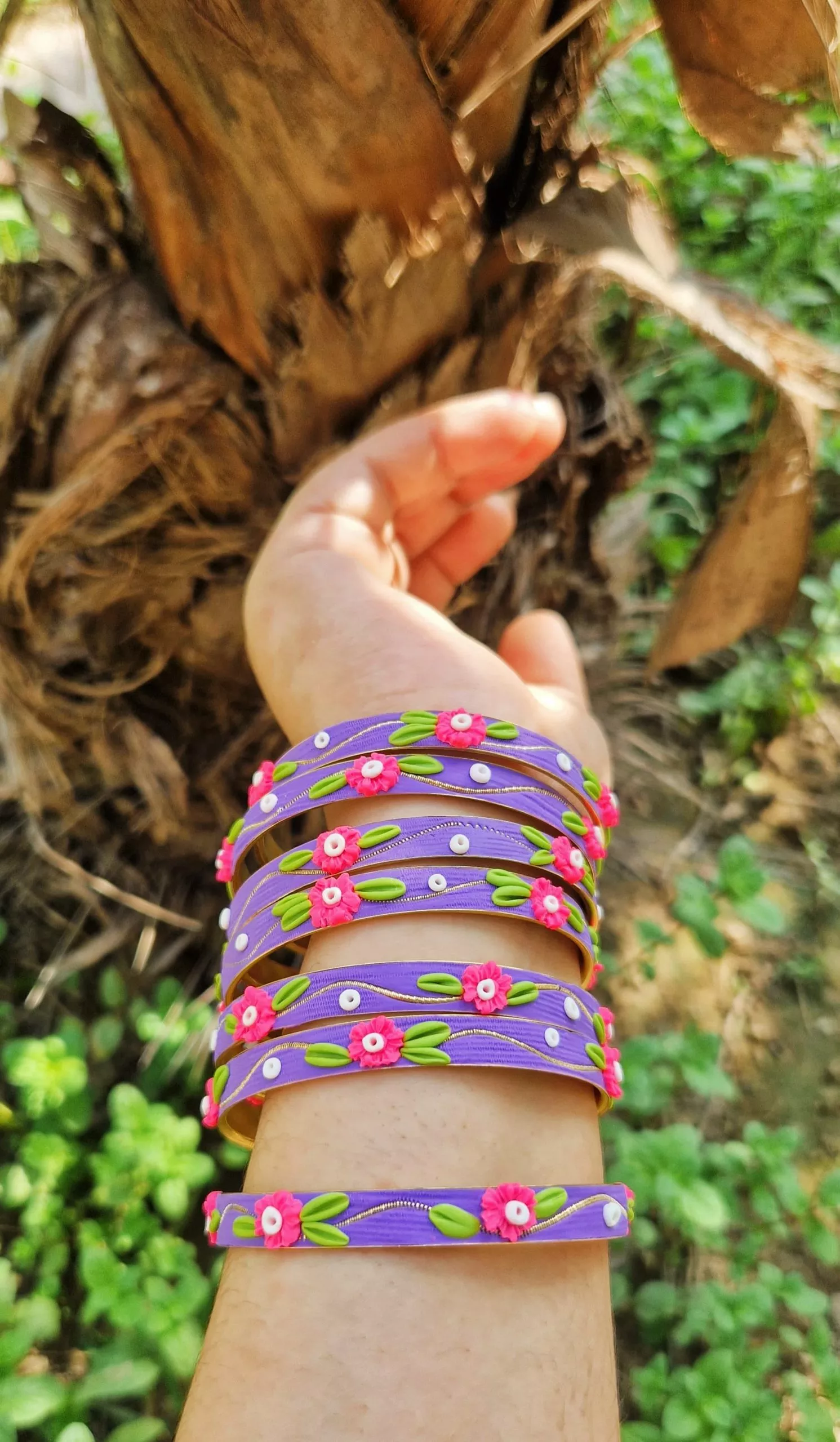 Handmade Fusion Bangles in Lavender