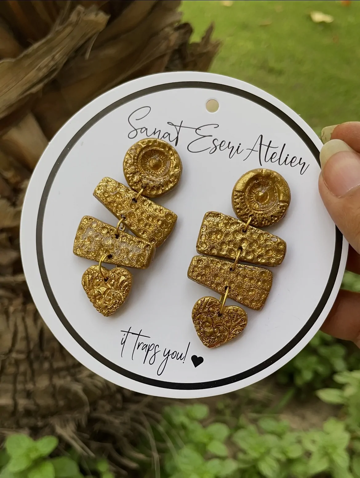 gold textured layer heart